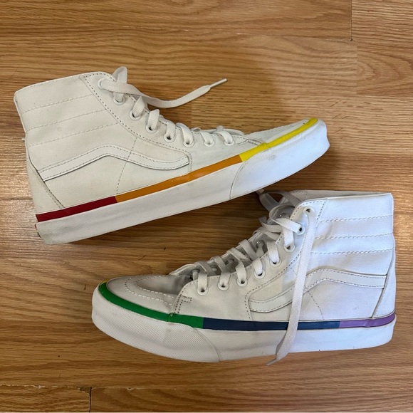 Vans Other - Vans Sk8-Hi Tapered Rainbow Foxing White Rainbow Pride VN0A4U16MWF Sneaker Shoe